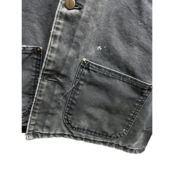 Carhartt Vintage 90's Gray Distressed Canvas Detroit Chore Barn Coat - Picture 6 of 10